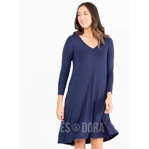 Style & Co. Women's Navy Long Sleeve Dress